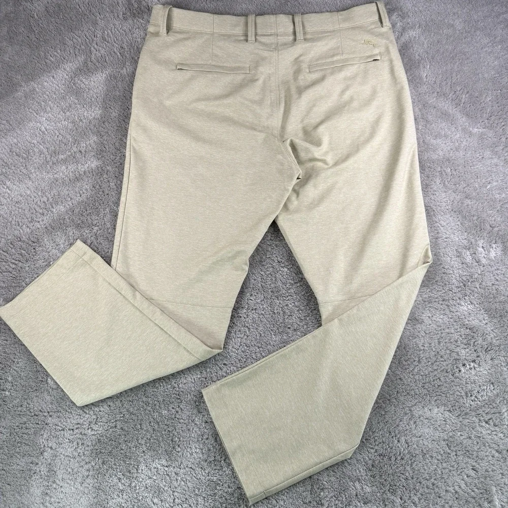 Tommy Bahama On Par 5 Pocket Pants Men 35x30 Beige Stretch Golf Activewear Chino
